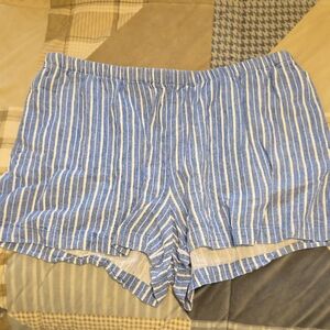 a new day Striped High Waist Shorts in Blue and White